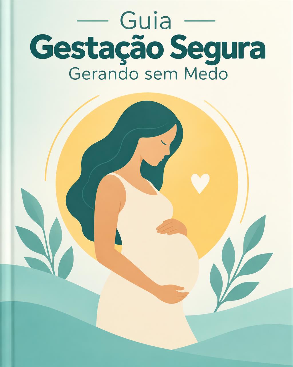Capa ilustrada do Guia Gestação Segura — Gerando sem Medo, com gestante em composição acolhedora